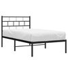 vidaXL Metal Bed Frame without Mattress with Headboard Black 90x190cm
