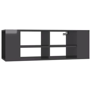 vidaXL TV Cabinet | High gloss grey | Engineered wood | TV Cabinet | Rectangular