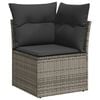 vidaXL 12 Piece Garden Sofa Set with Cushions Grey Poly Rattan