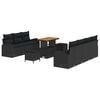vidaXL Garden Sofa Set with Cushion with Storage 10 pcs Black