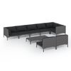 vidaXL 9 Piece Garden Lounge Set with Cushions Poly Rattan Dark Grey