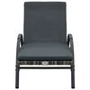 vidaXL Sun Lounger with Cushion & Wheels Poly Rattan Anthracite