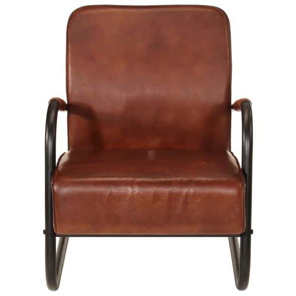 vidaXL Sofa Chair Brown Real Leather