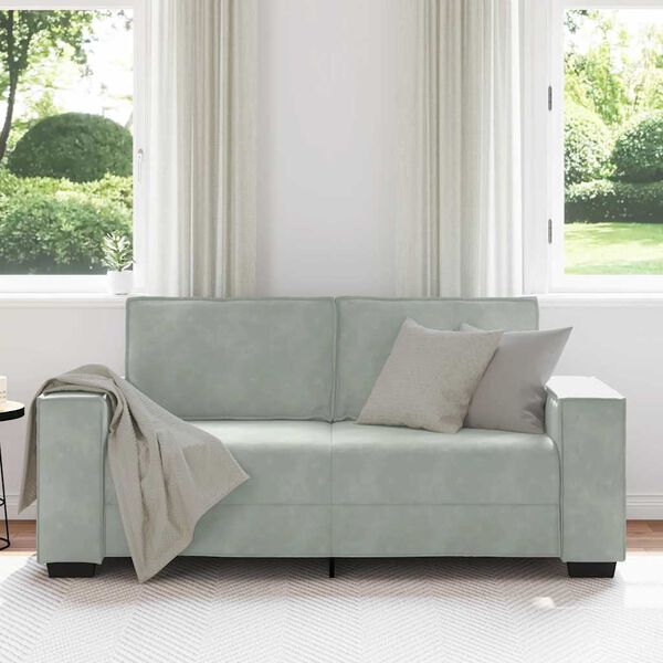 vidaXL 2-Seater Sofa Light Grey 180x78x84 cm Velvet