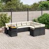 vidaXL 10 Piece Garden Sofa Set with Cushions Black Poly Rattan