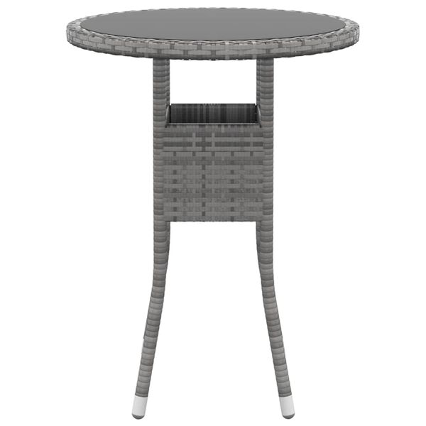 vidaXL 3 Piece Garden Dining Set Poly Rattan Grey