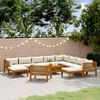 vidaXL 12 Piece Garden Lounge Set with Cream Cushion Solid Acacia Wood