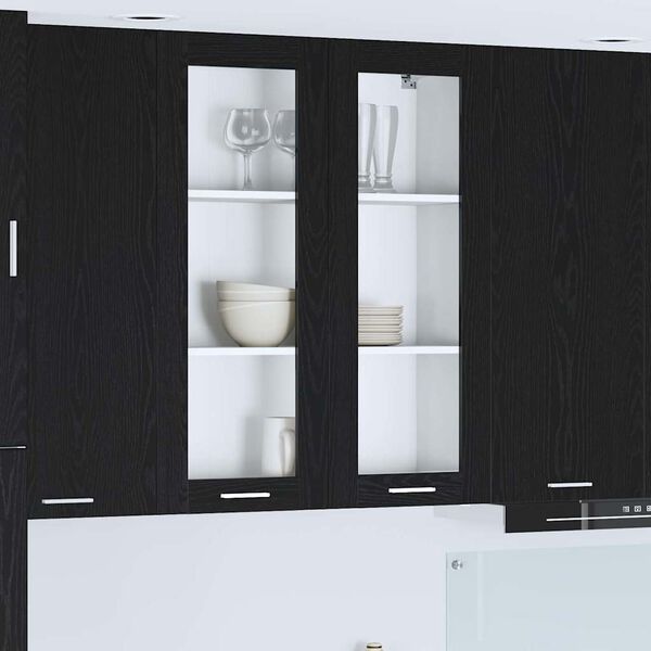 vidaXL Hanging Cabinet Black Oak 80 x 31 x 100 cm Engineered Wood