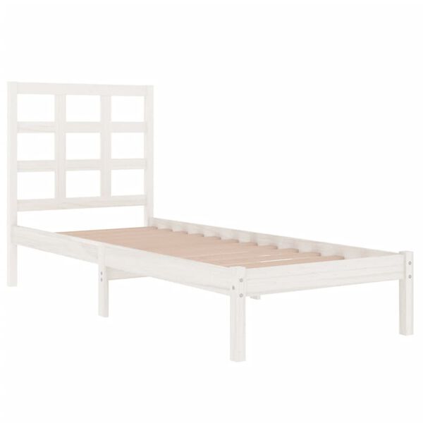 vidaXL Bed Frame without Mattress White 90x190 cm Single Solid Wood