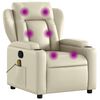 vidaXL Massage Recliner Chair Cream Faux Leather