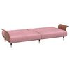 vidaXL Sofa Bed with Cup Holders Pink Velvet