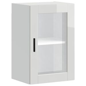 vidaXL Kitchen Wall Cabinet with Glass Door "Porto" High Gloss White