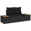 vidaXL Garden Sofa Set with Storage 7 pcs Black Poly rattan
