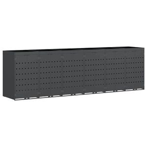 vidaXL Wheelie Bin Storage for 6 Bins Anthracite 408 x 77.5 x 121.5 cm