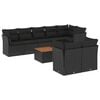 vidaXL 9 Piece Garden Sofa Set with Cushions Black Poly Rattan