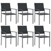 vidaXL Garden Chairs 6 pcs Black 54x62,5x89 cm Poly Rattan