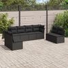 vidaXL 8 Piece Garden Sofa Set with Cushions Black Poly Rattan