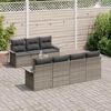 vidaXL Garden Sofa Set with Cushion 8 pcs Grey Poly Rattan