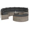 vidaXL 3 Piece Garden Sofa Set Half-Round Grey Poly Rattan