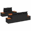 vidaXL Garden Sofa Set 6 pcs Black Poly rattan