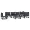 vidaXL 7 Piece Garden Lounge Set with Cushions Anthracite Steel