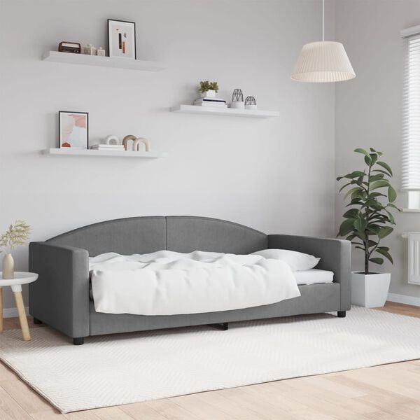 vidaXL Day Bed without Mattress Dark Grey 90x190 cm Fabric