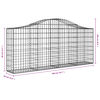 vidaXL Arched Gabion Baskets 5 pcs 200x30x80/100 cm Galvanised Iron
