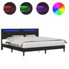 vidaXL Bed Frame with LED Strip Lights Black 180 x 200 cm Faux Leather