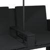 vidaXL Garden Sofa 2-Seater with Parasol and Stools Black Poly Rattan
