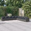 vidaXL 9 Piece Garden Lounge Set with Cushions Poly Rattan Grey