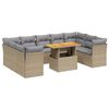 vidaXL 10 Piece Garden Sofa Set with Cushions Beige Poly Rattan