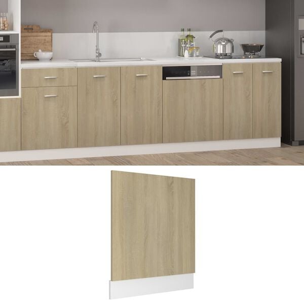 vidaXL Dishwasher Panel Lyon Sonoma Oak 59.5x3x67 cm Engineered Wood