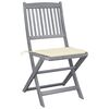 vidaXL Folding Outdoor Chairs 2 pcs with Cushions Solid Acacia Wood