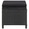 vidaXL 5 Piece Outdoor Dining Set with Cushions Poly Rattan Black