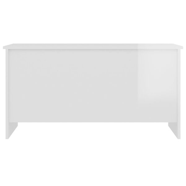 vidaXL Coffee Table High Gloss White 102x55.5x52.5 cm Engineered Wood