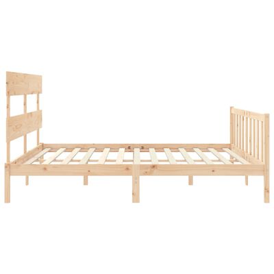 vidaXL Bed Frame with Headboard Super King Size Solid Wood
