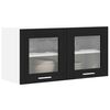 vidaXL Hanging Cabinet Riga Black Oak and White 80 x 31 x 40 cm