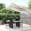 vidaXL 7 Piece Garden Bar Set with Cushions Black Poly Rattan