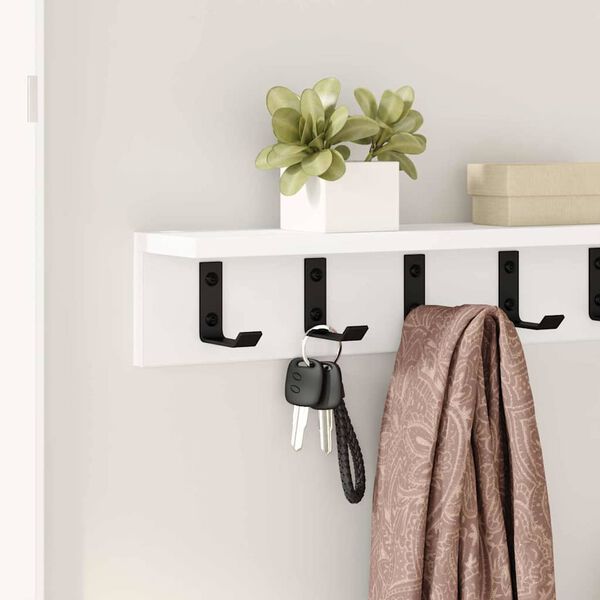 vidaXL Wall-Mounted Coat Rack Wall-mounted White 60 x 10.5 x 10.5 cm