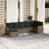 vidaXL 7 Piece Garden Sofa Set with Cushions Grey Poly Rattan