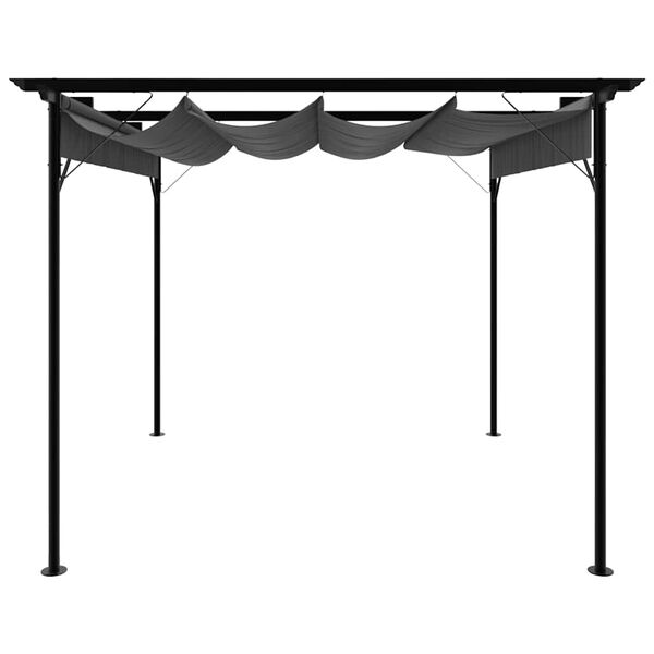 vidaXL Pergola with Retractable Roof Anthracite 3x3 m Steel 180 g/m&sup2;