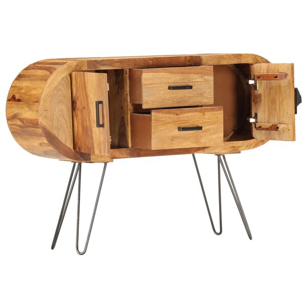 vidaXL Sideboard 118x28x75 cm Solid Acacia Wood