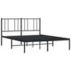 vidaXL Metal Bed Frame without Mattress with Headboard Black 150x200cm