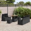 vidaXL Garden Sofa Set with Cushion with Storage 8 pcs Black
