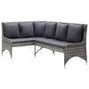 vidaXL Garden Corner Sofas 2 pcs Poly Rattan Grey
