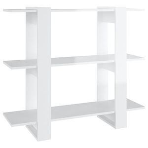vidaXL Book Cabinet | High Gloss White | Engineered Wood | Medium | Book Cabinet
