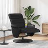 vidaXL Massage Recliner Chair with Footrest Black Faux Leather