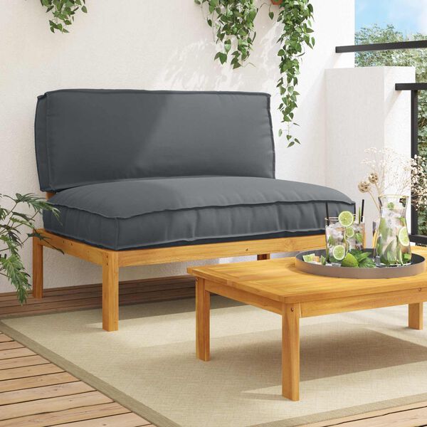 vidaXL Sofa Set Plain Anthracite 120 x 92 x 69 cm Solid Acacia Wood