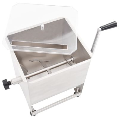 vidaXL Meat Mixer with Gear Box Silver Stainless Steel
