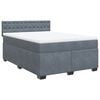 vidaXL Box Spring Bed with Mattress Dark Grey Double Velvet